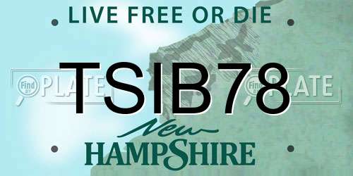 TSIB78 New Hampshire License Plate