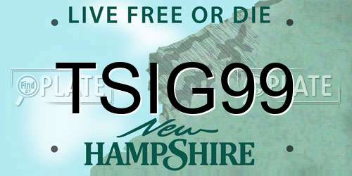 TSIG99 New Hampshire License Plate