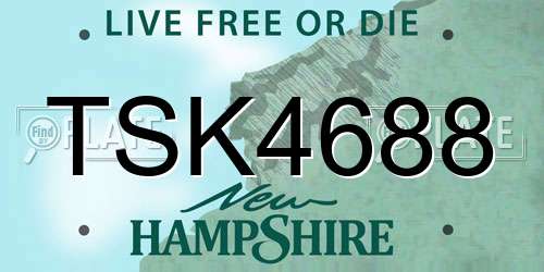 TSK4688 New Hampshire License Plate