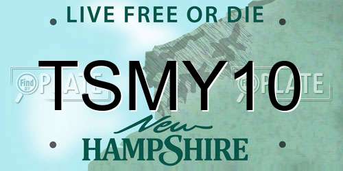 TSMY10 New Hampshire License Plate