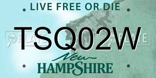 TSQ02W New Hampshire License Plate