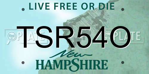 TSR54O New Hampshire License Plate