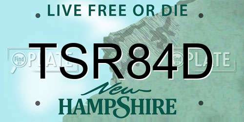 TSR84D New Hampshire License Plate