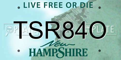 TSR84O New Hampshire License Plate