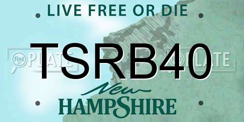 TSRB40 New Hampshire License Plate