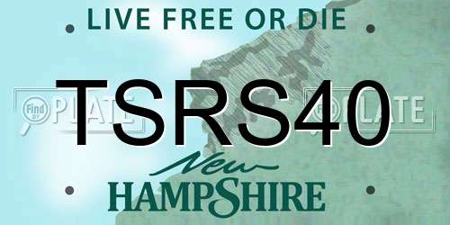 TSRS40 New Hampshire License Plate