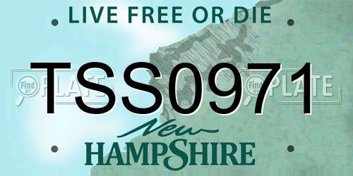 TSS0971 New Hampshire License Plate