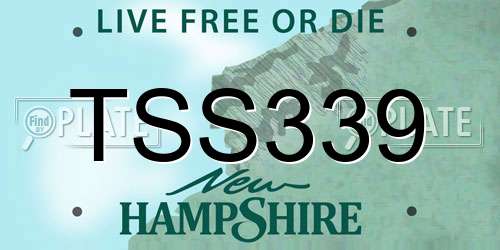 TSS339 New Hampshire License Plate