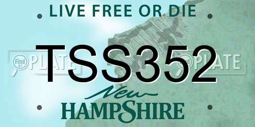 TSS352 New Hampshire License Plate
