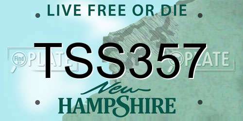 TSS357 New Hampshire License Plate