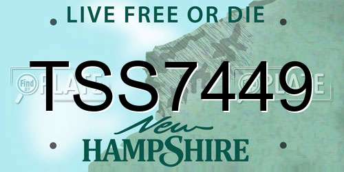 TSS7449 New Hampshire License Plate