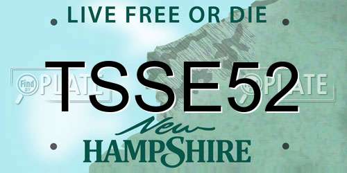 TSSE52 New Hampshire License Plate