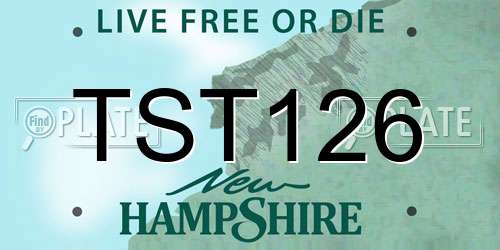TST126 New Hampshire License Plate