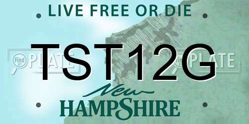 TST12G New Hampshire License Plate