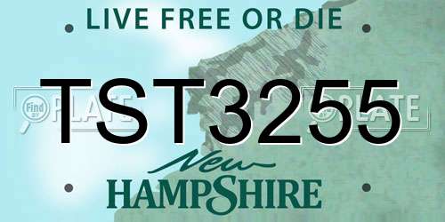 TST3255 New Hampshire License Plate