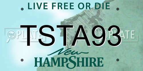 TSTA93 New Hampshire License Plate