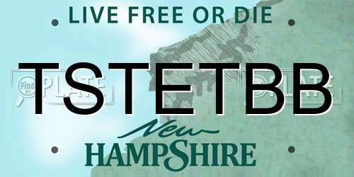 TSTETBB New Hampshire License Plate