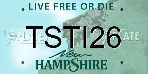 TSTI26 New Hampshire License Plate