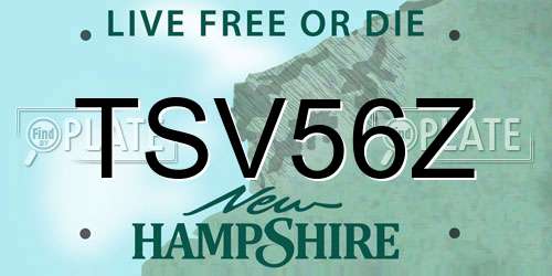 TSV56Z New Hampshire License Plate