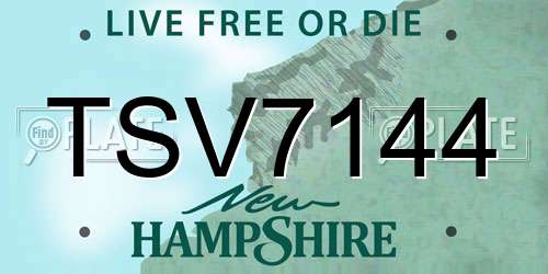 TSV7144 New Hampshire License Plate