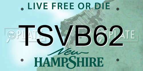 TSVB62 New Hampshire License Plate