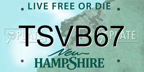 TSVB67 New Hampshire License Plate