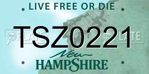 TSZ0221 New Hampshire License Plate