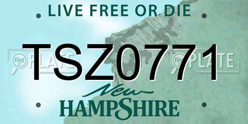 TSZ0771 New Hampshire License Plate