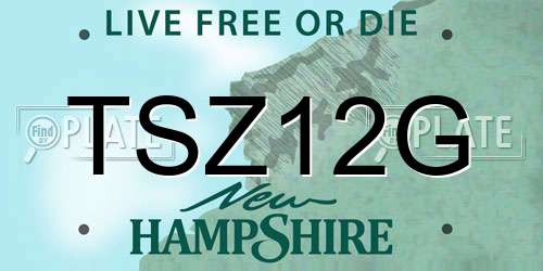 TSZ12G New Hampshire License Plate