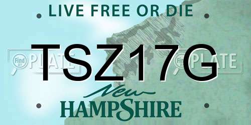 TSZ17G New Hampshire License Plate