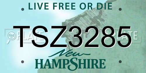 TSZ3285 New Hampshire License Plate