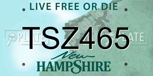 TSZ465 New Hampshire License Plate