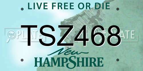 TSZ468 New Hampshire License Plate