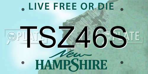 TSZ46S New Hampshire License Plate
