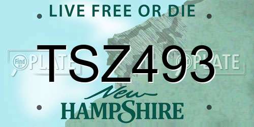 TSZ493 New Hampshire License Plate