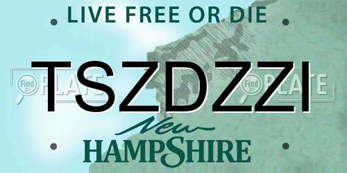 TSZDZZI New Hampshire License Plate