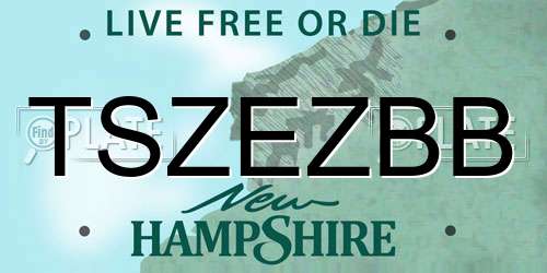 TSZEZBB New Hampshire License Plate