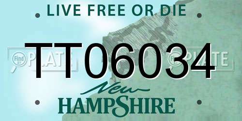 TT06034 New Hampshire License Plate