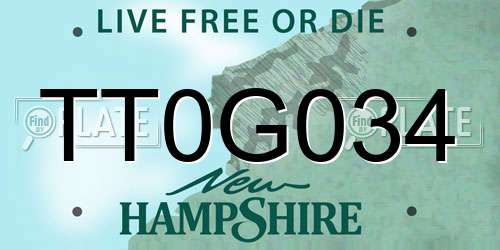 TT0G034 New Hampshire License Plate