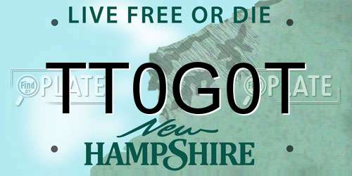 TT0G0T New Hampshire License Plate