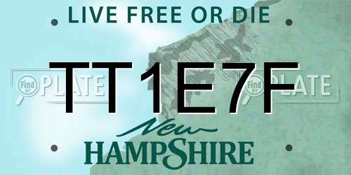 TT1E7F New Hampshire License Plate