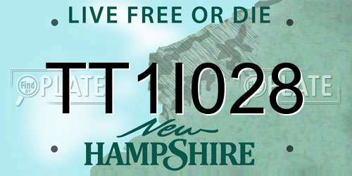TT1I028 New Hampshire License Plate