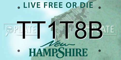 TT1T8B New Hampshire License Plate