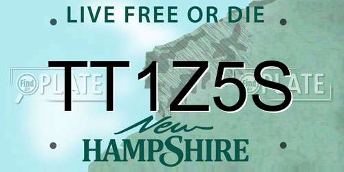 TT1Z5S New Hampshire License Plate