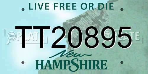 TT20895 New Hampshire License Plate