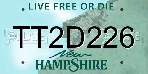 TT2D226 New Hampshire License Plate