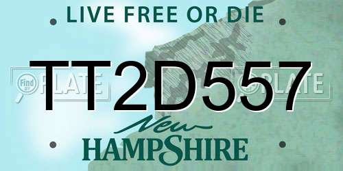 TT2D557 New Hampshire License Plate