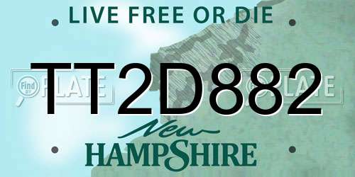 TT2D882 New Hampshire License Plate