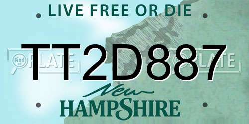 TT2D887 New Hampshire License Plate