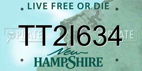 TT2I634 New Hampshire License Plate